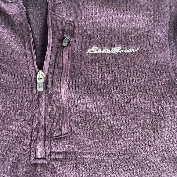 Eddie Bauer 1/4 Zip Sweater Men's Size S Pullover Mock Neck Chest Pocket Purple - Picture 4 of 8